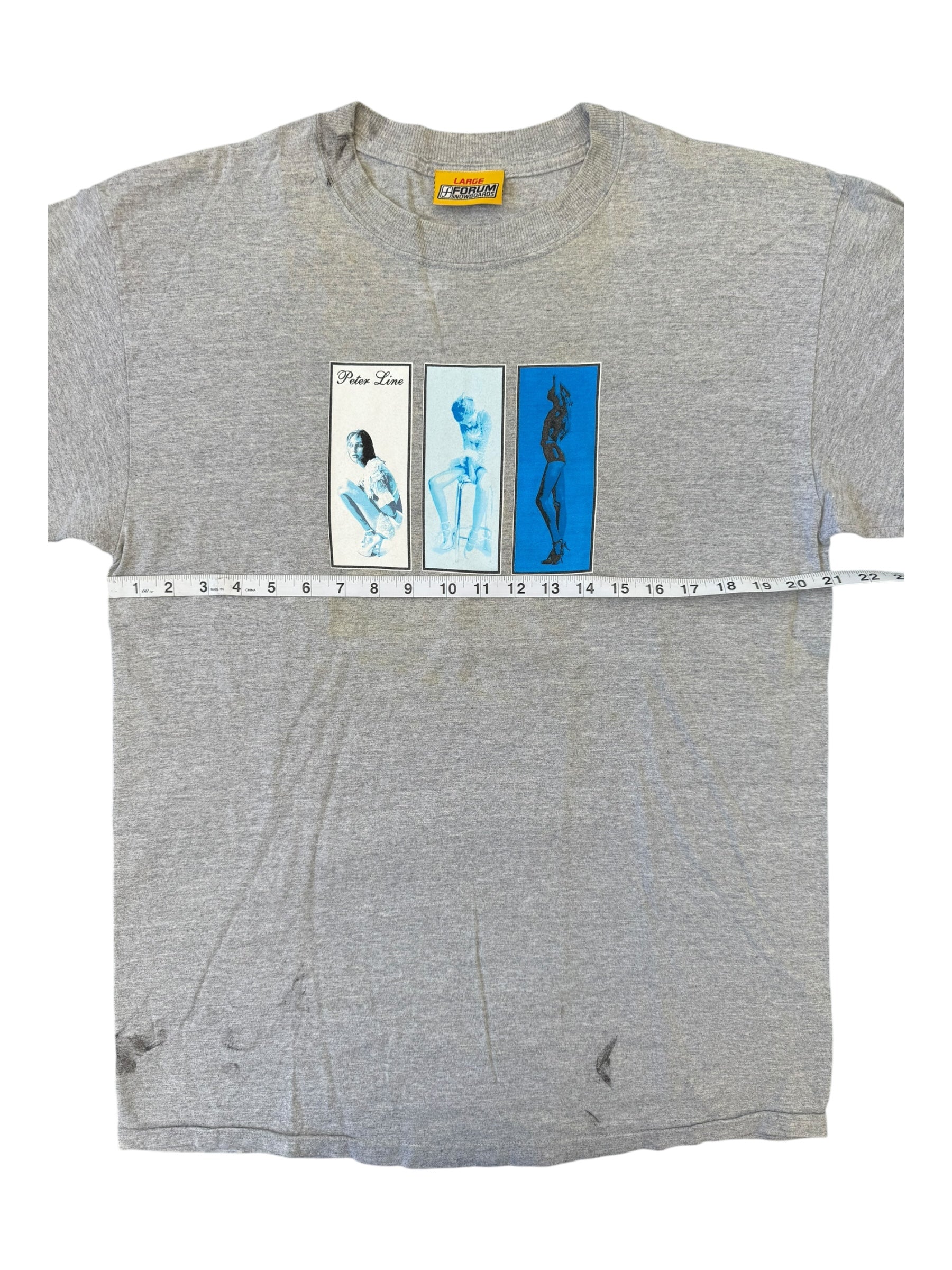Forum Snowboards 90s Grey Peter Line Strippers T-Shirt Size Large