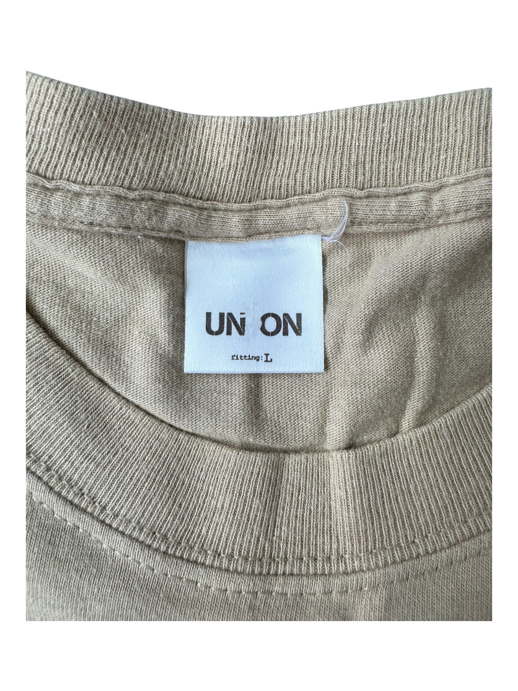 Union 00s NYC LA Frontman Logo Tan T-Shirt Size Large