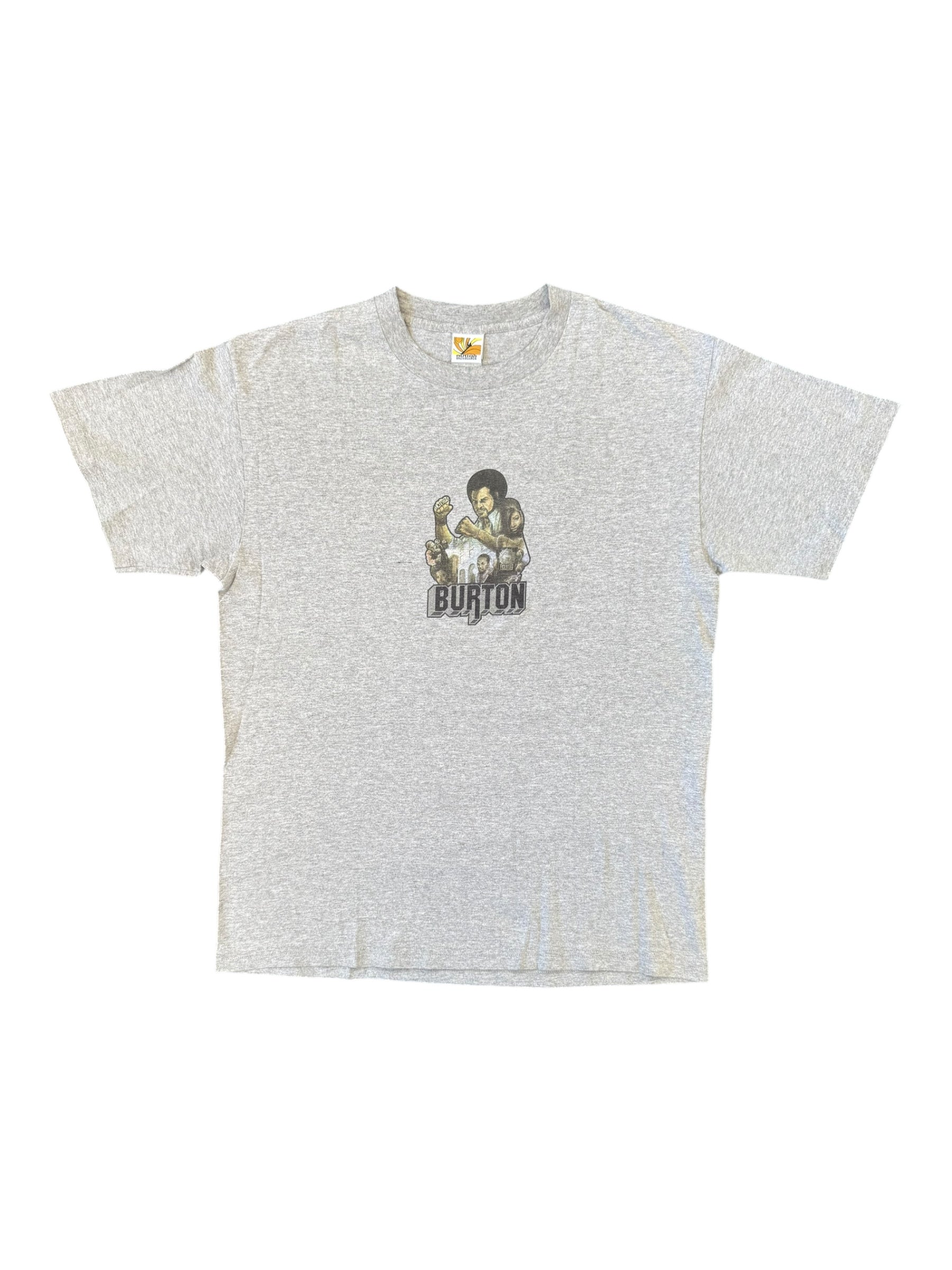 Burton Snowboards 90s Grey Fists T-Shirt Size Large