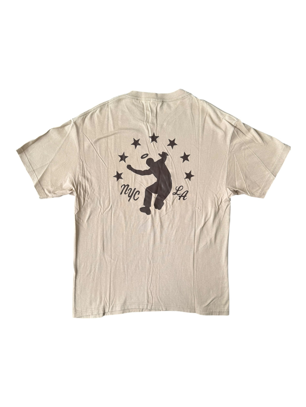 Union 00s NYC LA Frontman Logo Tan T-Shirt Size Large