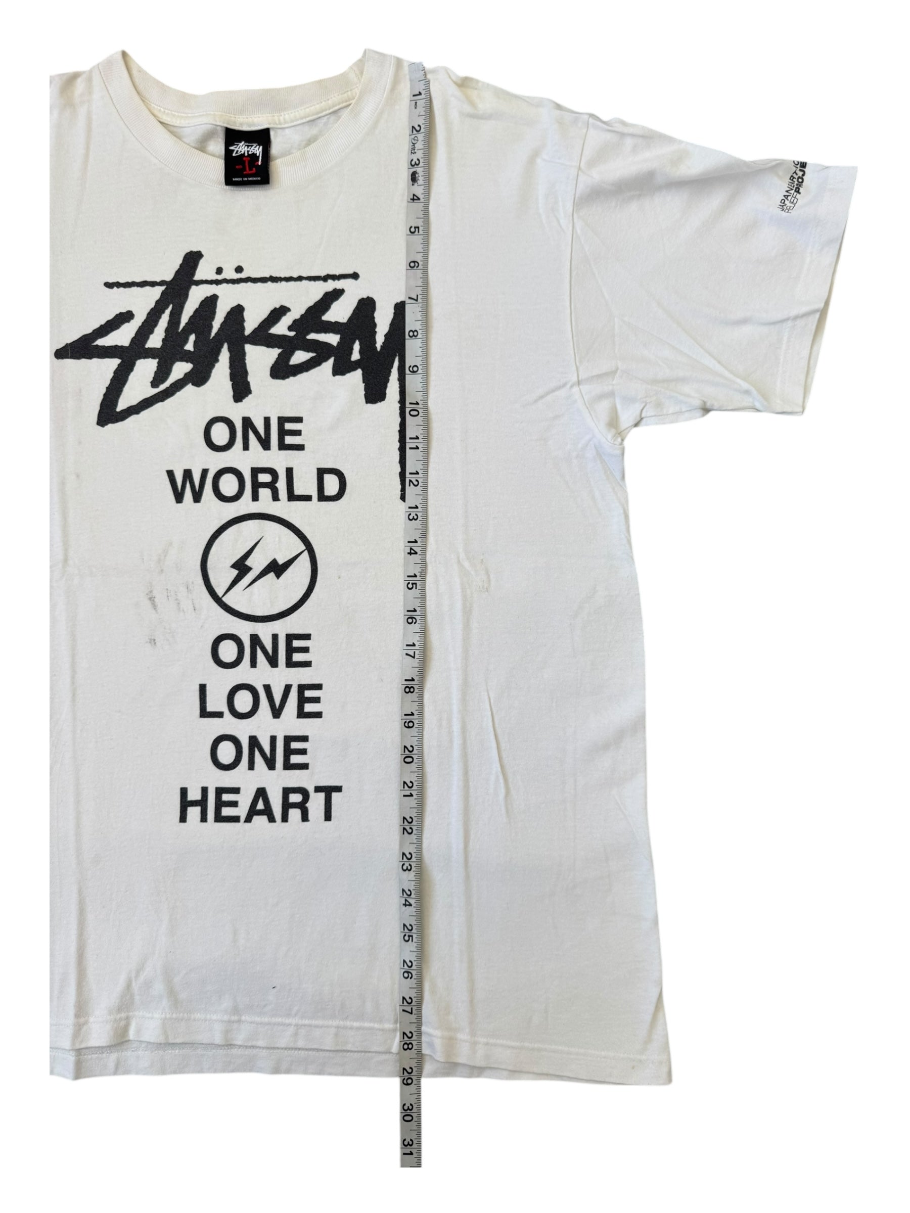 Stussy 2011 Japan Earthquake Relief White T-Shirt Size Large