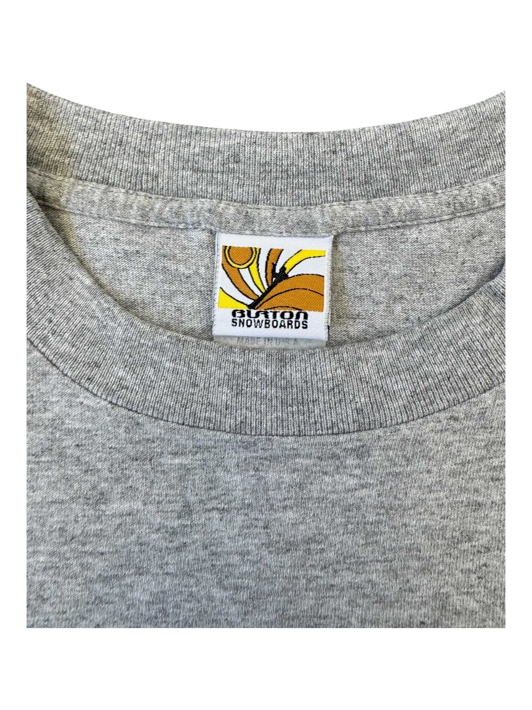 Burton Snowboards 90s Grey Fists T-Shirt Size Large