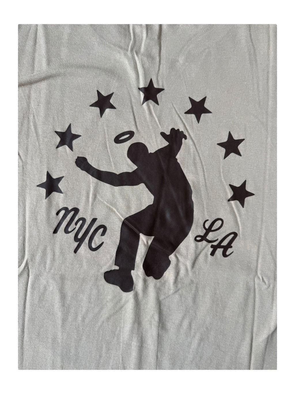 Union 00s NYC LA Frontman Logo Tan T-Shirt Size Large