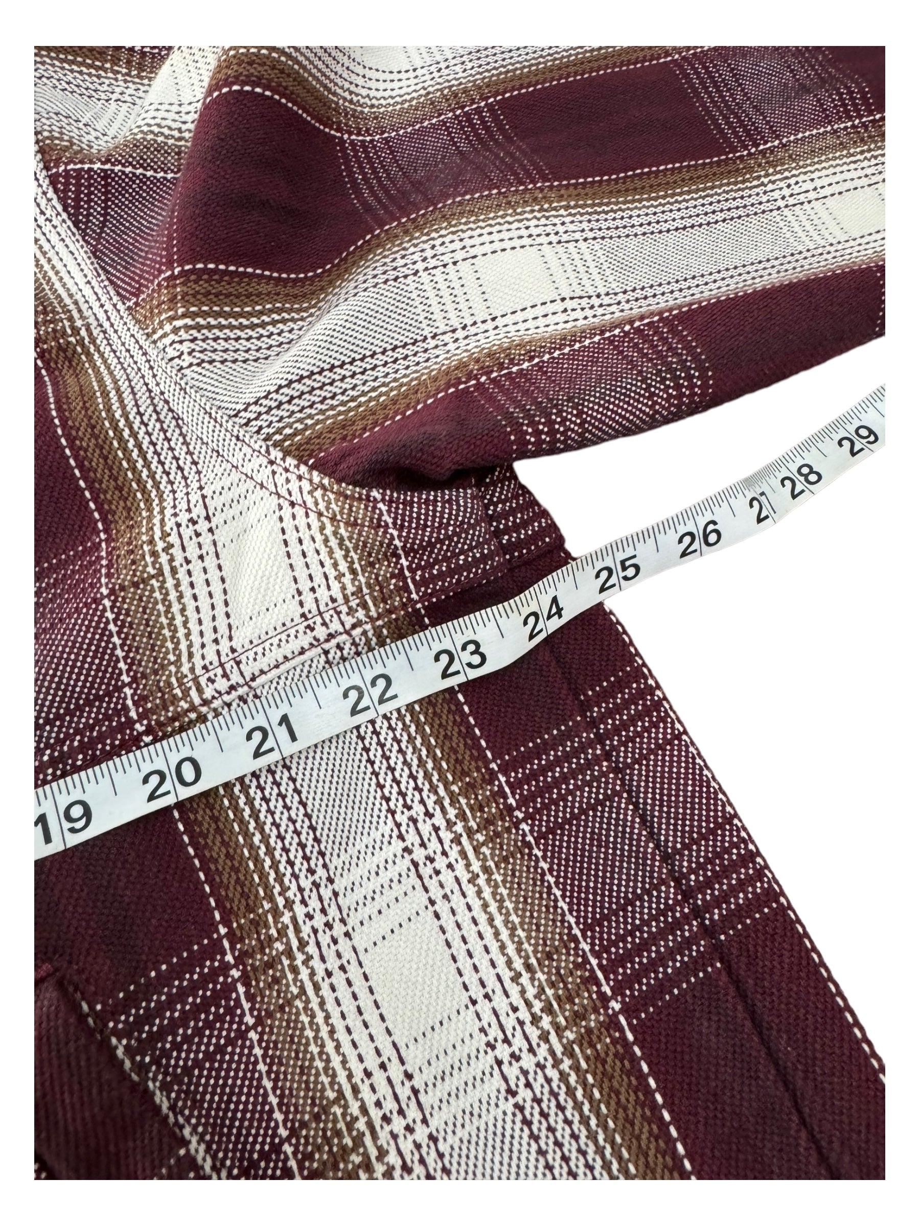 Stussy Burgundy Plaid Hooded Zip Up Jacket Size Large