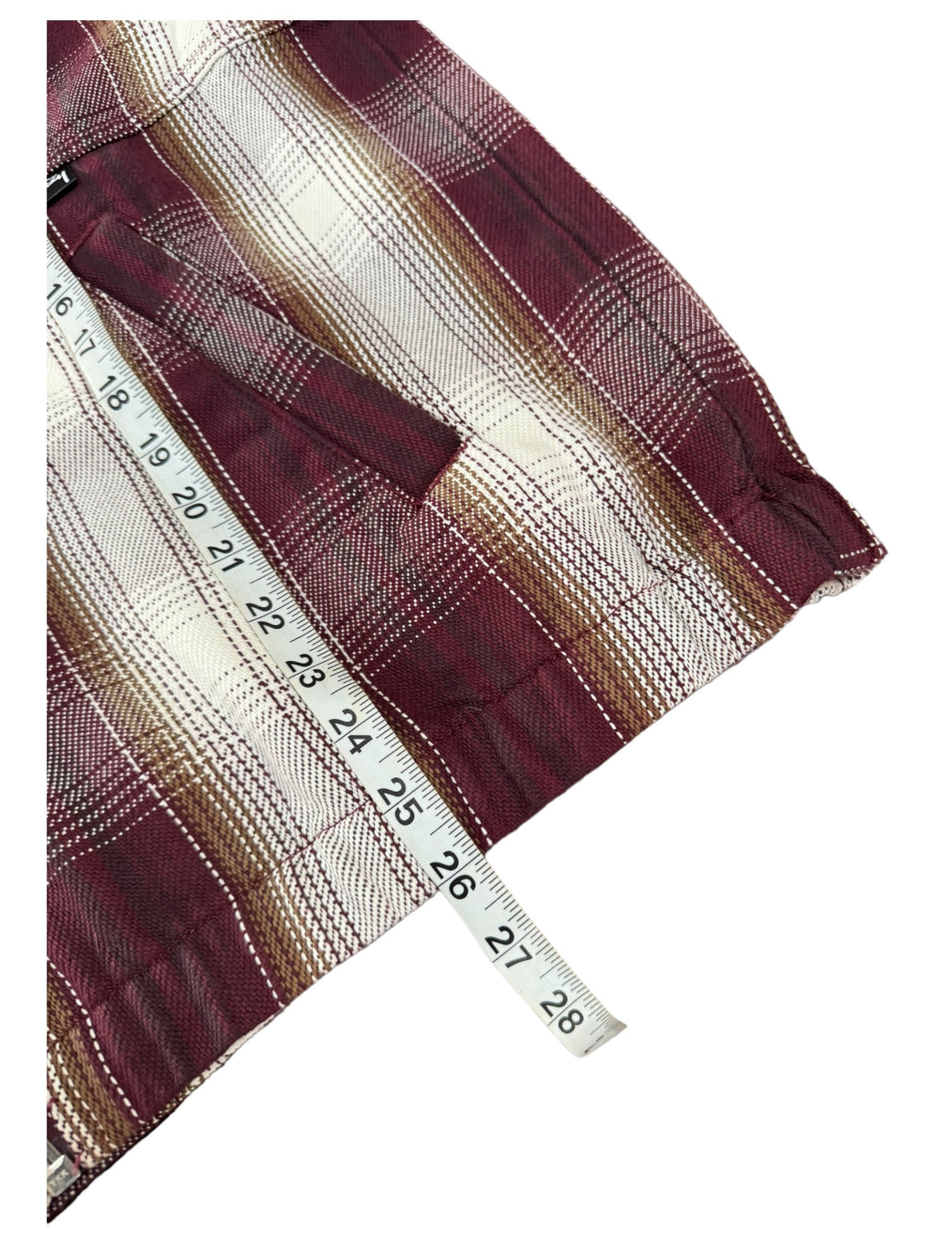 Stussy Burgundy Plaid Hooded Zip Up Jacket Size Large