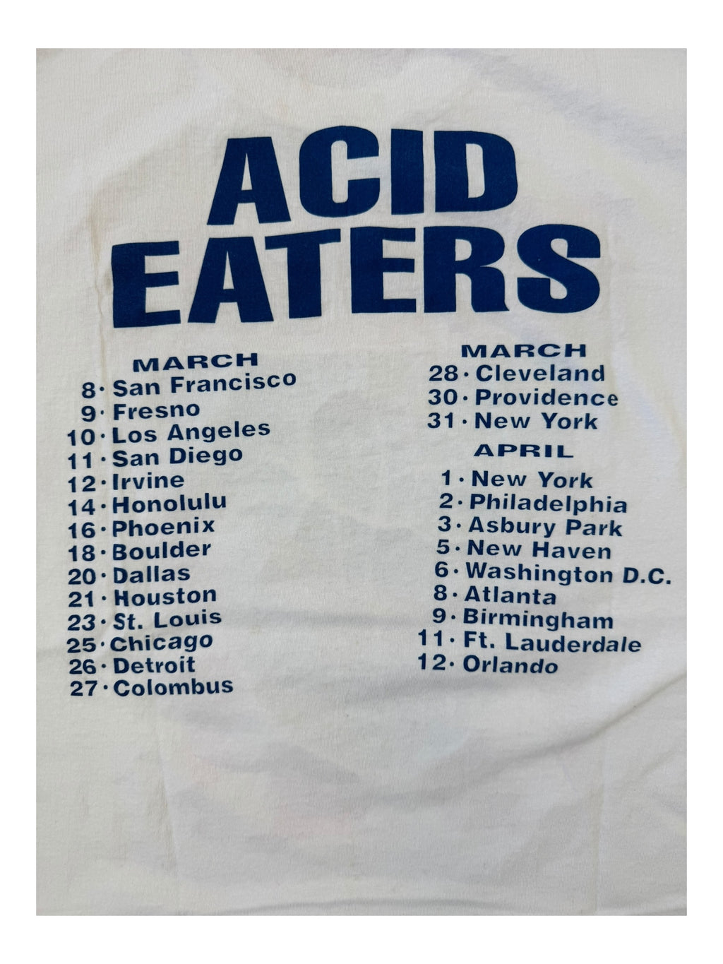 Ramones 90s White Acid Eaters Tour Size XL