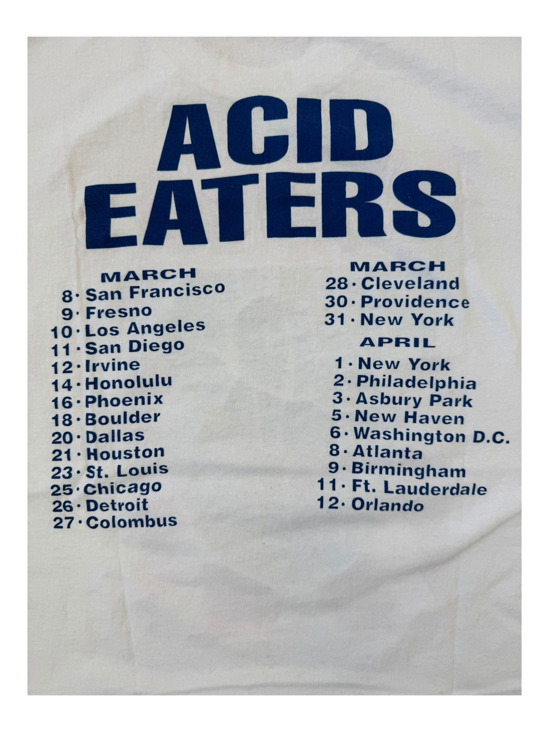 Ramones 90s White Acid Eaters Tour Size XL