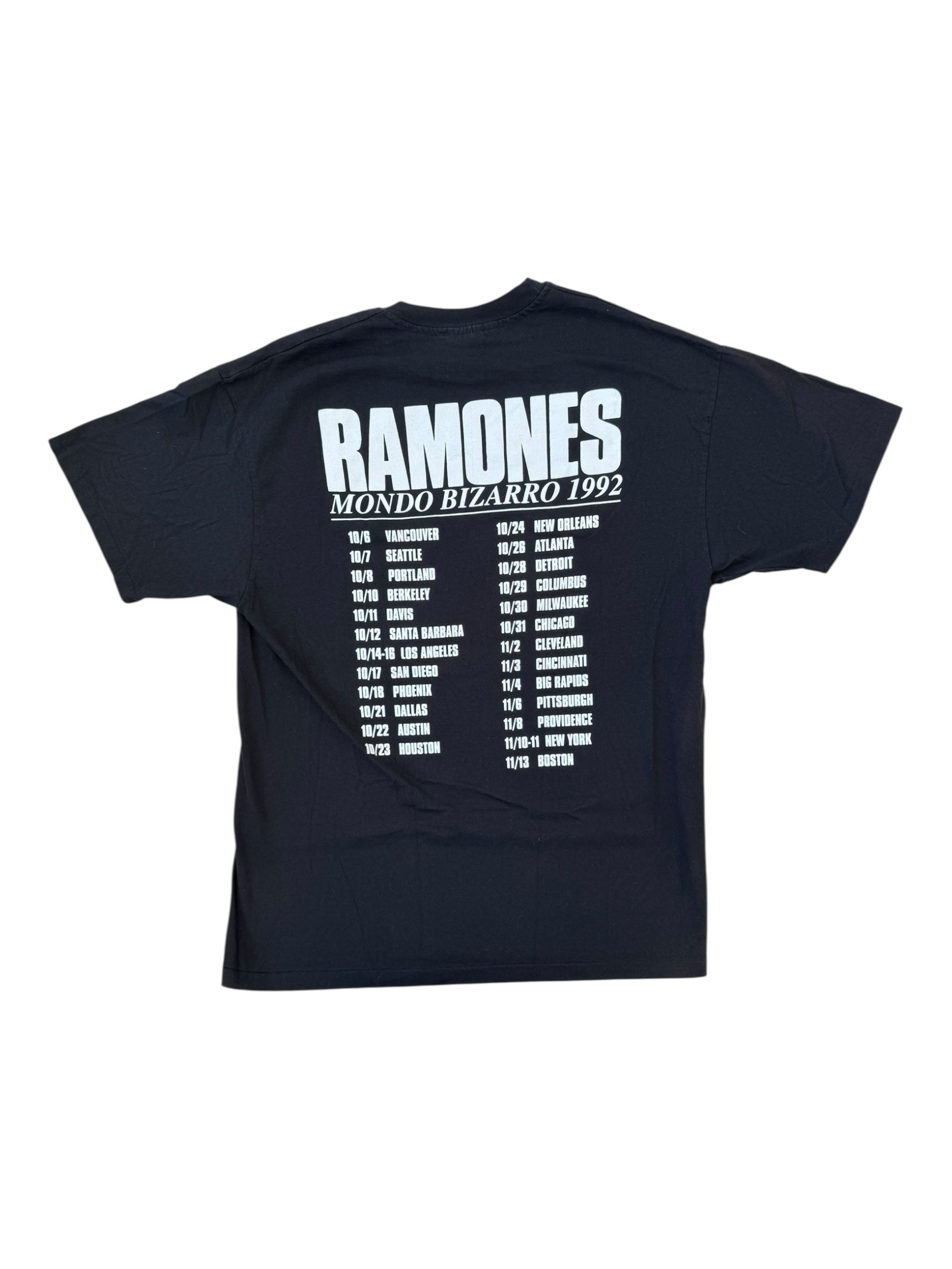Ramones 90s Black Red Mondo Bizarro Tour Size XL