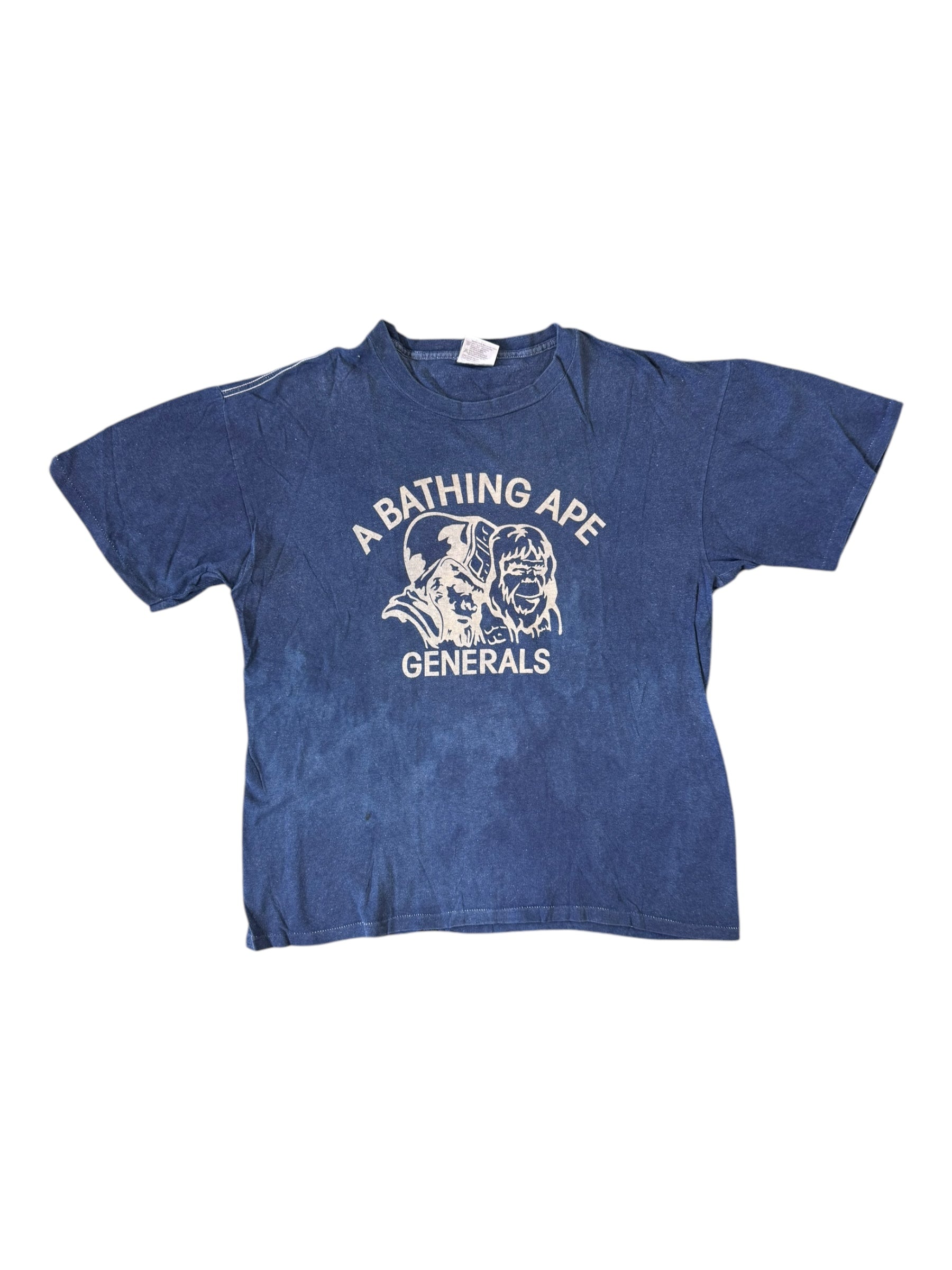 Bape 90s A Bathing Ape Generals Indigo Dyed Oneita Size Large