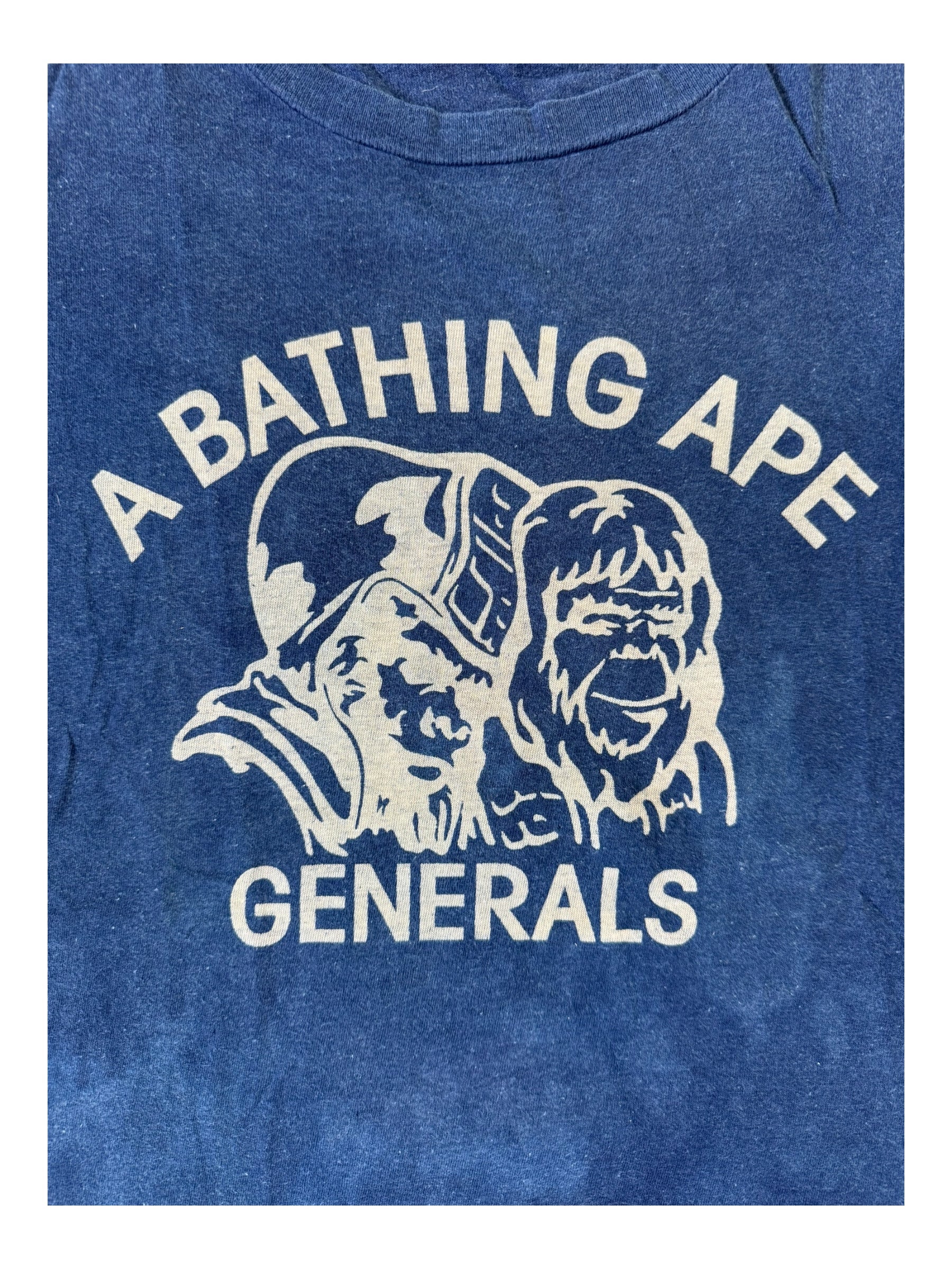Bape 90s A Bathing Ape Generals Indigo Dyed Oneita Size Large