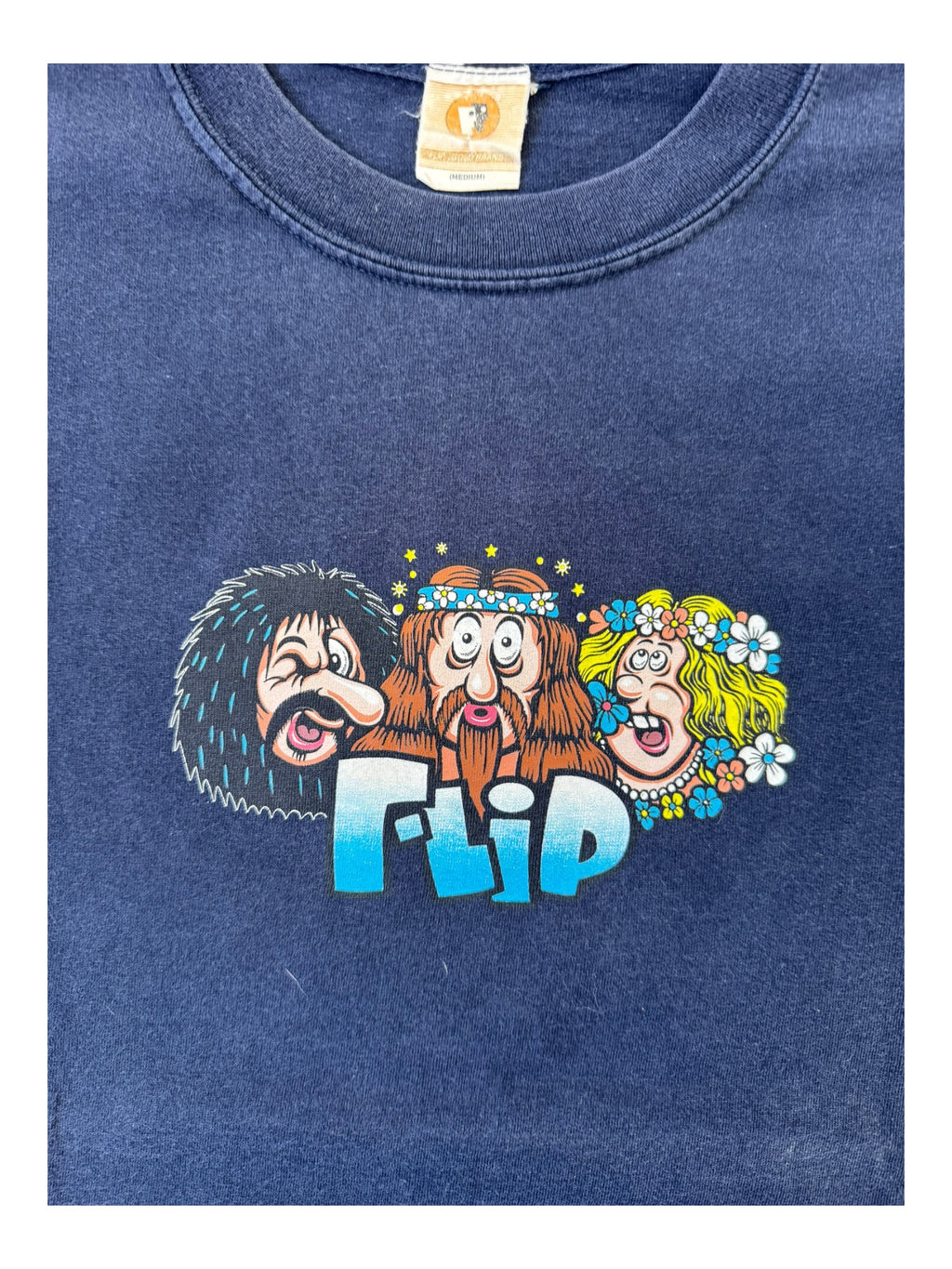 Flip Skateboards 90s Navy Hippies T-Shirt Size Medium