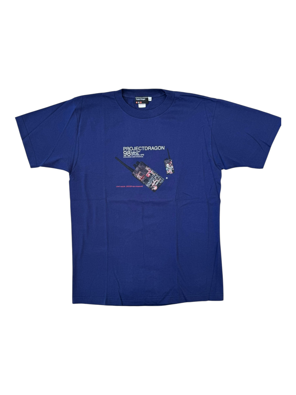 Futura 90s Navy Project Dragon Walkie Talkie T-shirt Size Large
