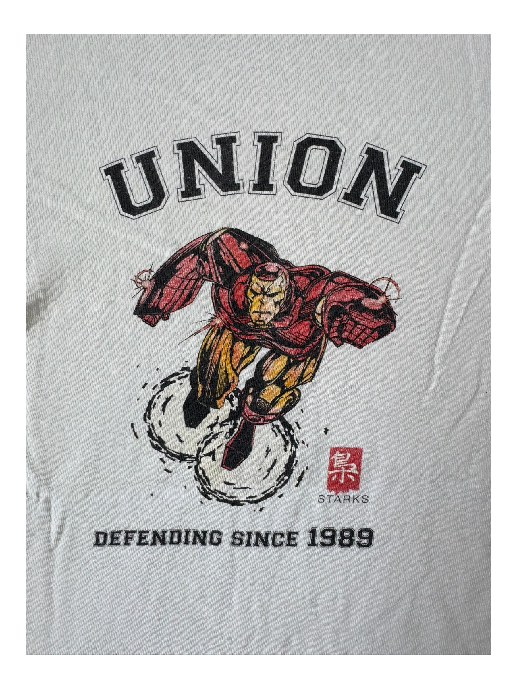 Union 90s Iron Man Starks White T-Shirt Size Large