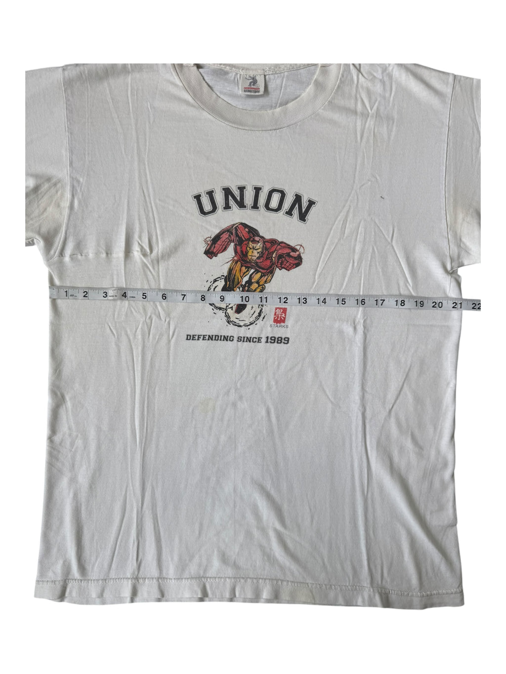 Union 90s Iron Man Starks White T-Shirt Size Large