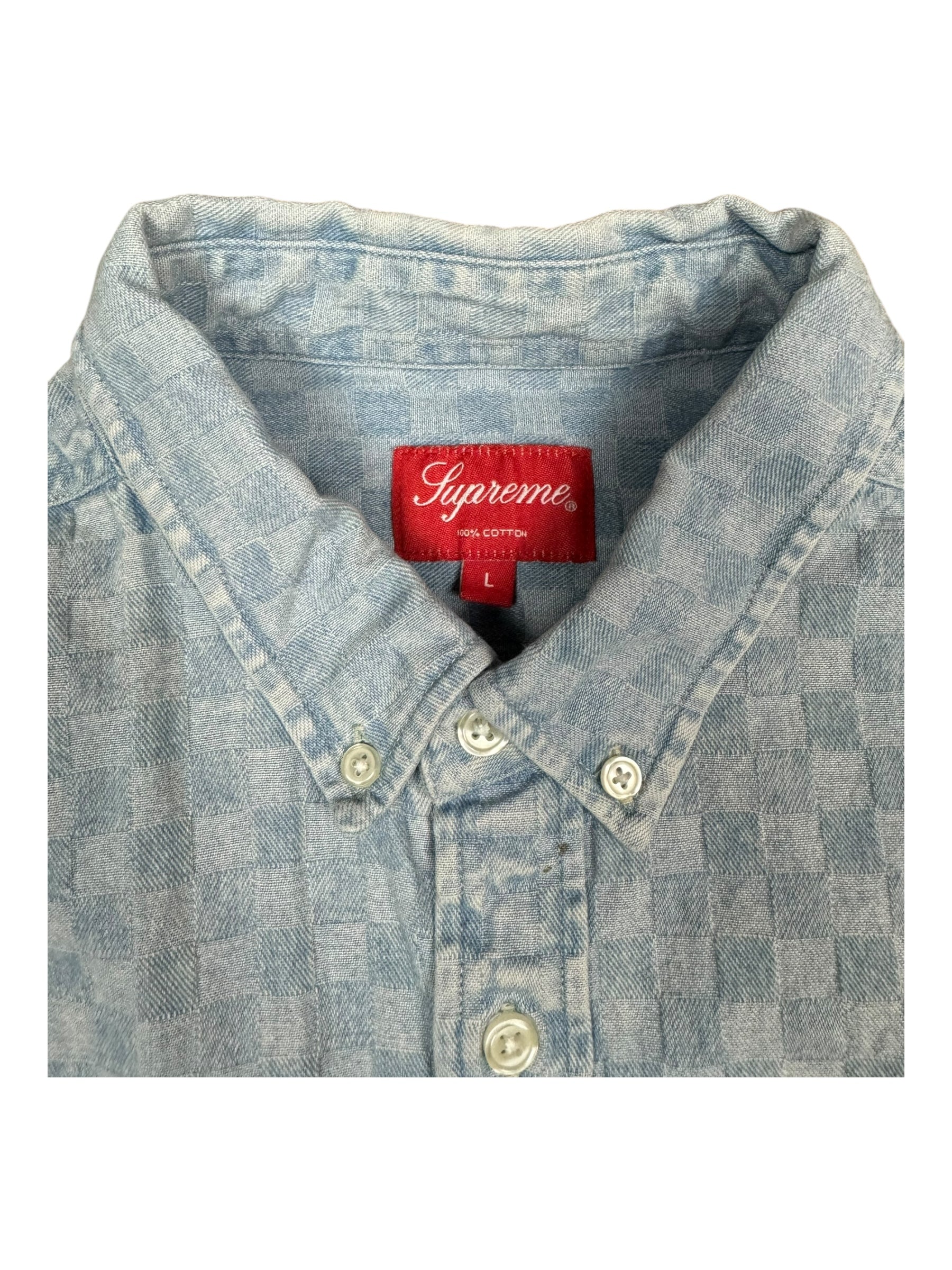 Supreme Checkered Longsleeve Button Up Shirt Size Large