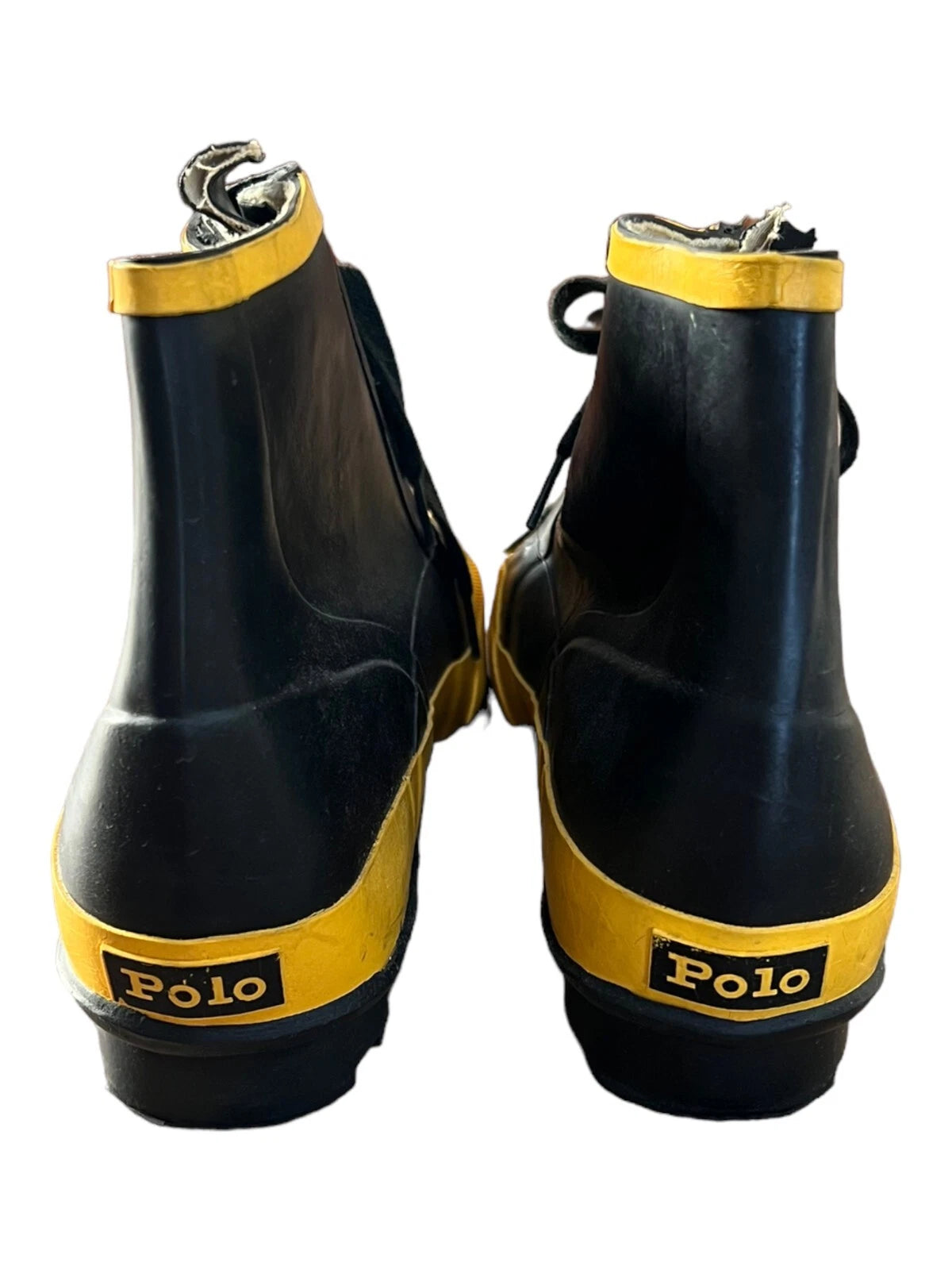 Ralph Lauren Polo Sport Yellow and Black Rain Duck Boots Size 9B