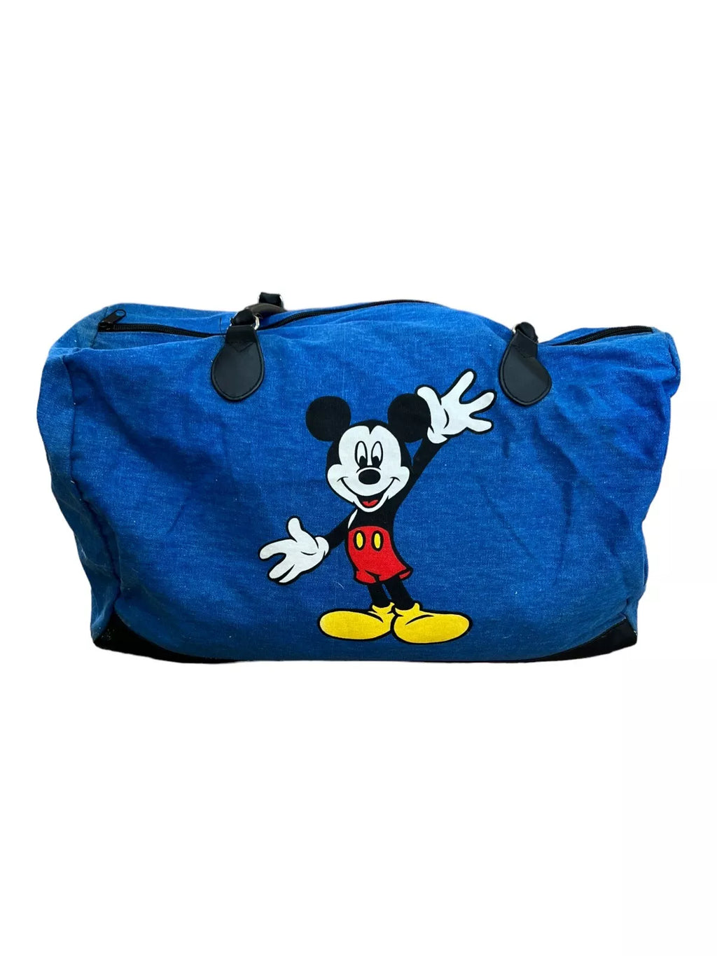 Disney 90s BLUE NYLON MICKEY MOUSE DUFFLE BAG BLACK STRAPS